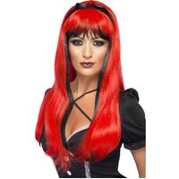 Red Over Black Bewitching Wig Costume Accessory