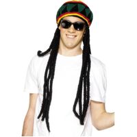 Rasta Beret Crochet With Dreadlocks Costume Accessory 