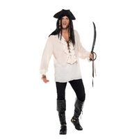 Pirate Costume Shirt with Lace Up Front Ivory Size: Large