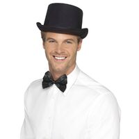 Top Hat Satin Look Black Costume Accessory