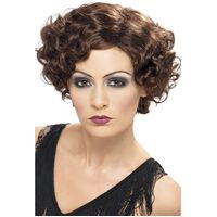 20's Flirty Flapper Brown Wig Costume Accessory 