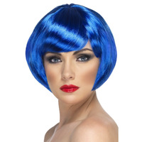 Short Bob Babe Blue Wig Costume Accessory