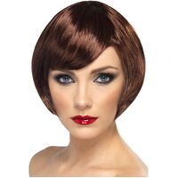 Short Bob Babe Brown Wig Costume Accessory 