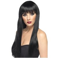 Long Black Beauty Wig Costume Accessory