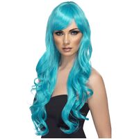 Long Aqua Desire Wig Costume Accessory