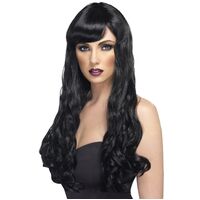 Long Black Desire Wig Costume Accessory