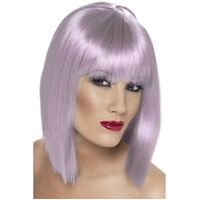 Lilac Short Blunt Glam Wig Costume Accessory 