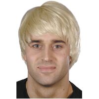 Short Blonde Guy Wig Costume Accessory