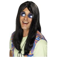 Neil Hippy Black Wig Costume Accessory