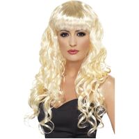 Long Curly Blonde Siren Wig Costume Accessory