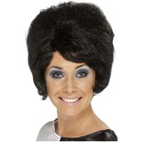 Beehive Black Short Wig Costume Accessory