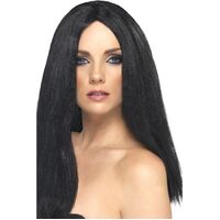 Long Stright Black Star Style Wig Costume Accessory