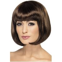 Short Bob Dark Brown Partyrama Wig Costume Accessory