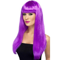 Long Purple Straight Babelicious Wig Costume Accessory