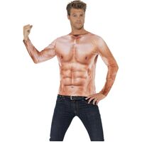 Realistic Adult Costume Muscle Top Size: Large