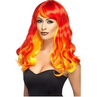 Ombre Devil Flame Wig Costume Accessory