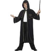 Wizard Black Cloak Child Costume Size: Small - Medium