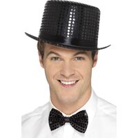 Top Hat Sequin Black Costume Accessory