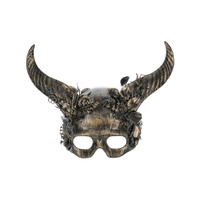 Gold Horned Deluxe Masquerade Mask Costume Accessory