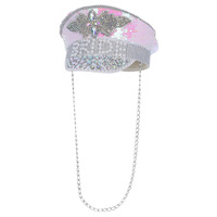 Deluxe Sequin and Pearl Bride Captains Hat Costume Party Accessory