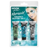 Moon Glitter Themed Mermaid Chunky Glitter Gel Blue