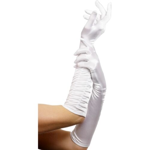 White Long Temptress Gloves Costume Accessory