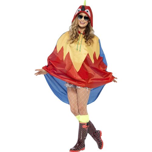 Parrot Party Poncho Adult Costume