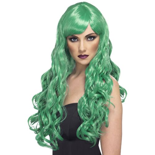Long Green Desire Wig Costume Accessory