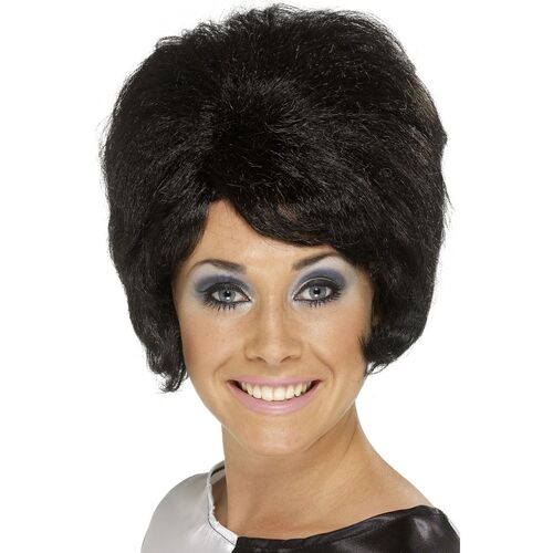 Beehive Black Short Wig Costume Accessory