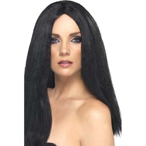 Long Stright Black Star Style Wig Costume Accessory