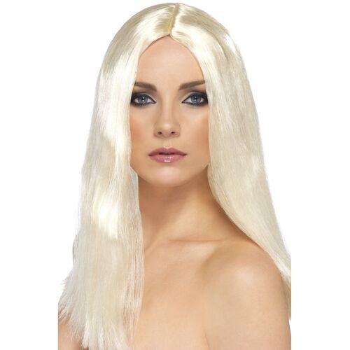 Long Straight Blonde Star Style Wig Costume Accessory