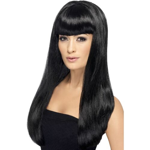 Long Black Straight Babelicious Wig Costume Accessory