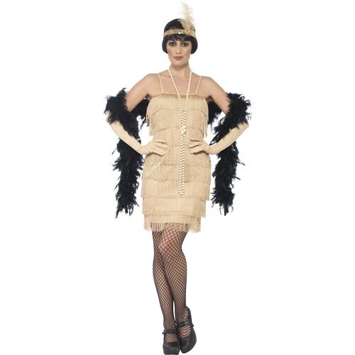 Gold Short Dress Flapper Adult Costume Size: Medium