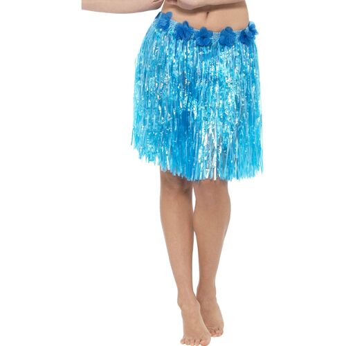 Hawaiian Adult Blue Hula Costume Skirt 