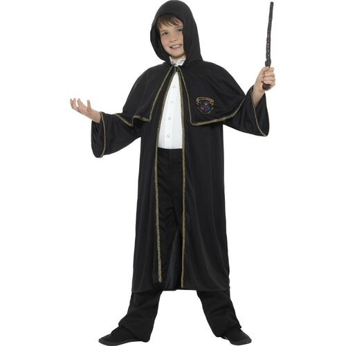 Wizard Black Cloak Child Costume Size: Large - Extra Large