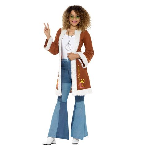 Retro Afghan Coat Adult Costume Size: Small - Medium