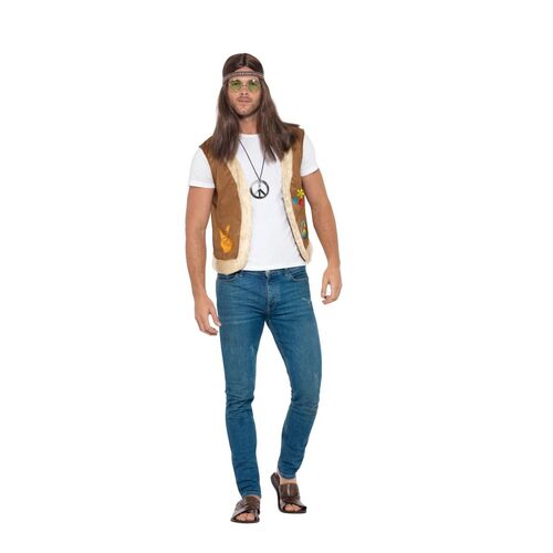 Hippie Unisex Waistcoat Adult Costume Size: Small - Medium