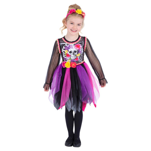 Day of the Dead Pom-Pom Child Costume Size: Medium