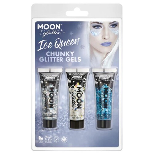 Moon Glitter Themed Ice Queen Chunky Glitter Gel White