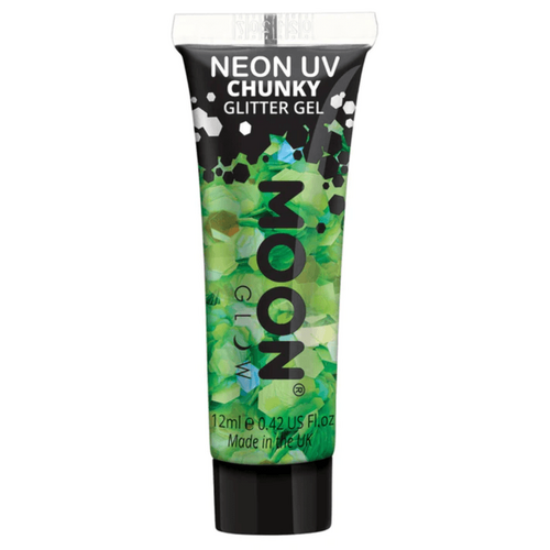 Moon Glow Neon UV Chunky Glitter Gel 12ml Green