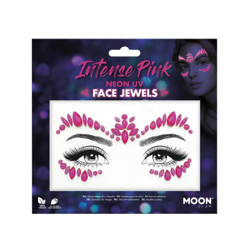 Moon Glow Face Jewels Neon UV Intense Pink